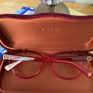 Authentic GUCCI Red Cat eye frames.